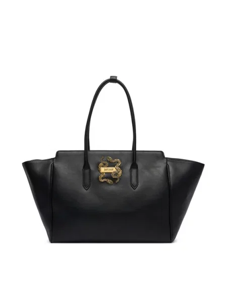 Just Cavalli kabelka typu shopper dámska z imitácie kože čierna