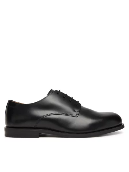 Calvin Klein półbuty skórzane ESS RUBBER DERBY LTH czarny