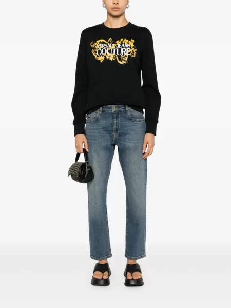 Raštuotas džemperis Versace Jeans Couture juoda