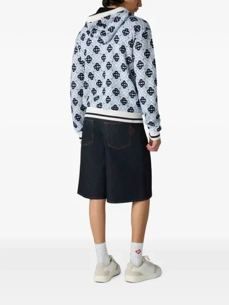 Hoodie Casablanca από μαλλί merino με κουκούλα μπλε