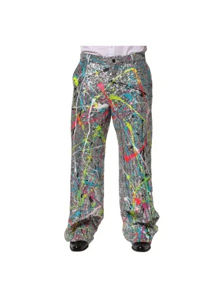 Wielobarwność spodnie Dolce And Gabbana z cekinami