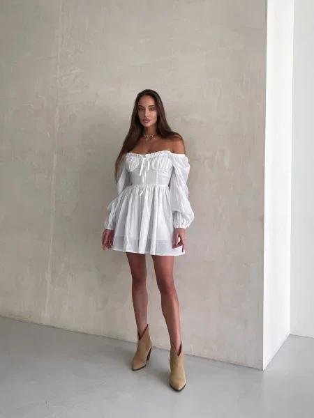 Платье мини Milirud софтшелл белое