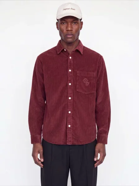 JACK & JONES Cămașă JORFREDERIKSBERG vin roșu