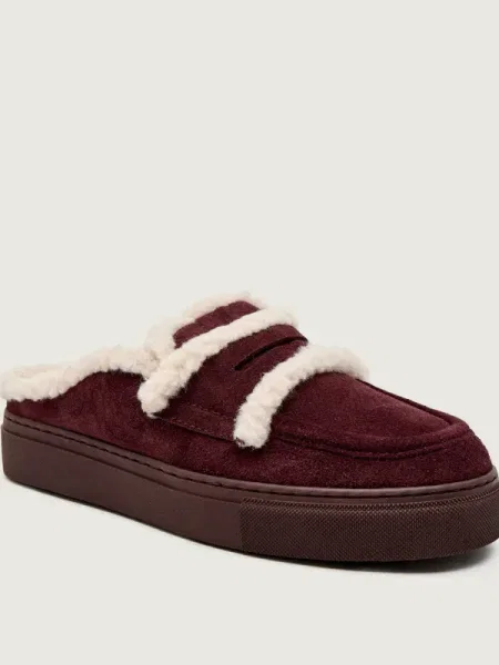 Inuikii velúr papucs Mule Wool piros