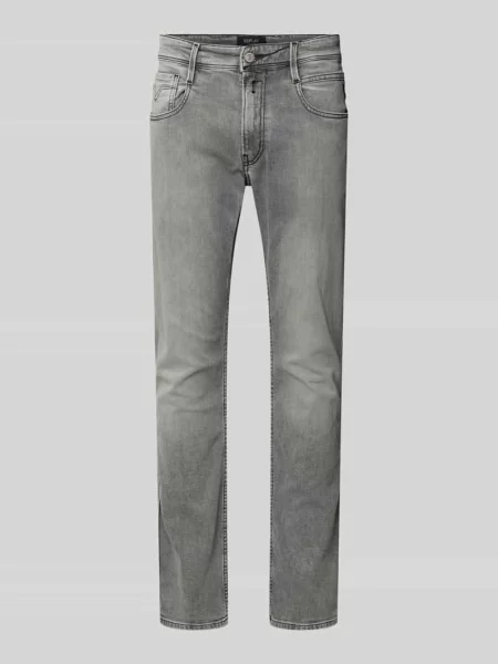 Jeansy w kroju slim fit z bocznymi model Anbass' Replay