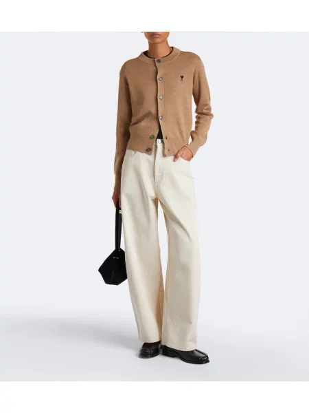 Cardigan Ami Paris de lână maro