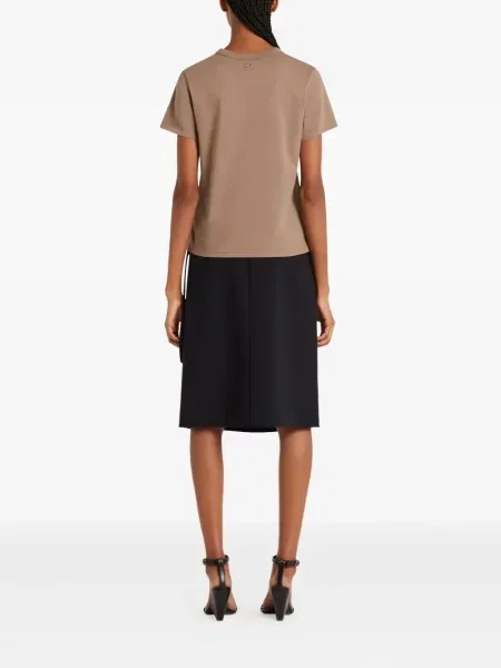 Tricou Courreges din jerseu maro