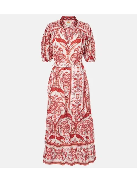 Maksi sukienka maxi Farm Rio z wzorem paisley garniturowa biała