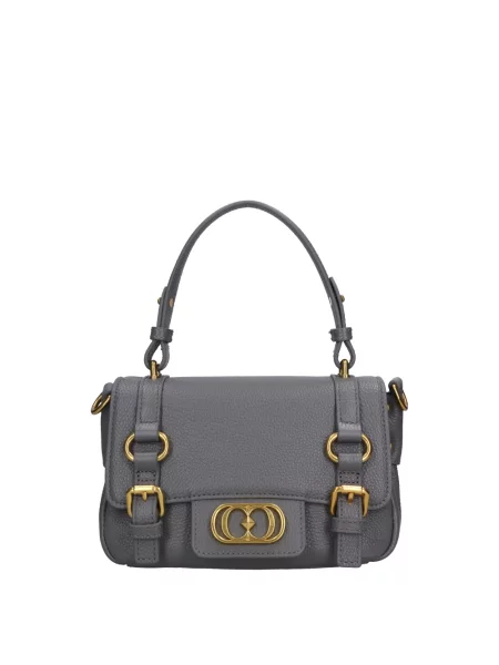 Mała shopperka La Carrie skórzana szara