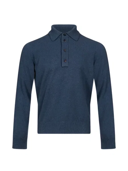 Lung tricou polo Zegna albastru