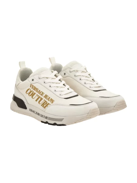 Sneakersy Versace Jeans Couture skórzane z nadrukiem białe