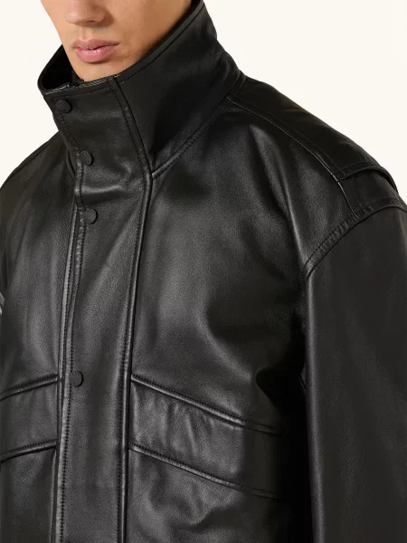 Boss Kožená Bunda Jolights černá