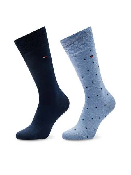 Tommy Hilfiger Set de 2 perechi de șosete lungi pentru bărbați Bleumarin albastru