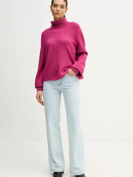 Светр United Colors of Benetton легкий гольф фіолетовий