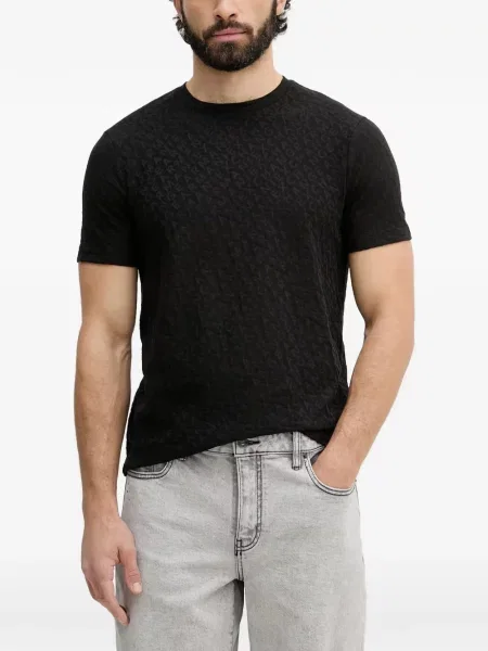 Tricou Armani Exchange cu autograf negru
