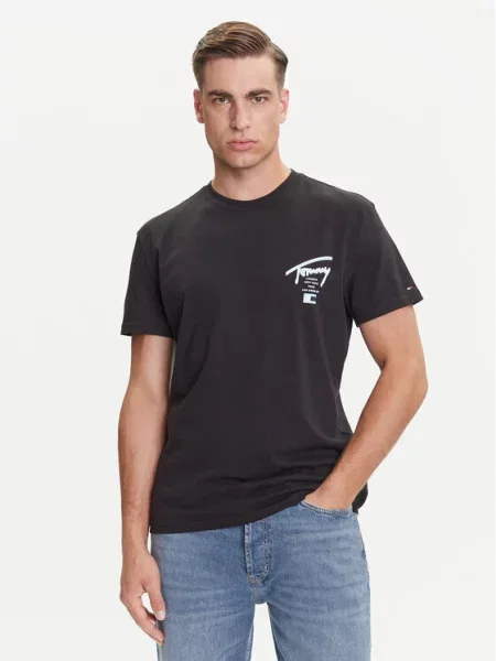 Tommy Jeans T-Shirt Signature City μαύρο