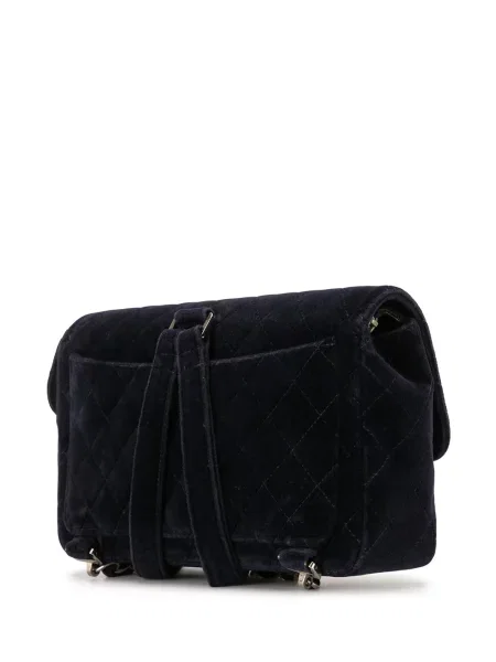 Prošívaná diamant kabelka Chanel Pre-owned modrá