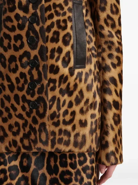 Geacă Khaite cu model leopard maro