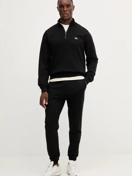 Спортивні штани Lacoste однотонні чорний