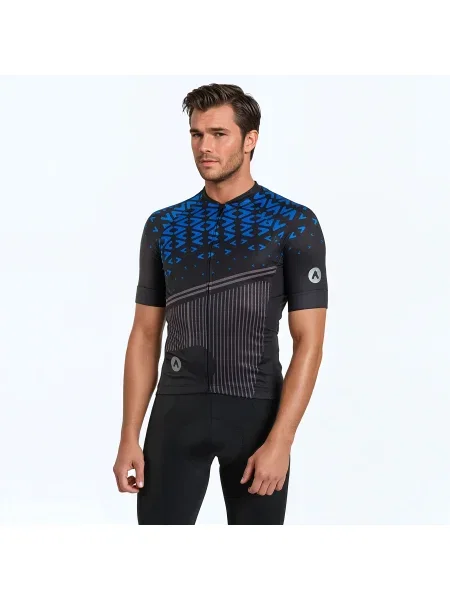 Мъжка колоездачна тениска ATTABO Tevi black/blue черно