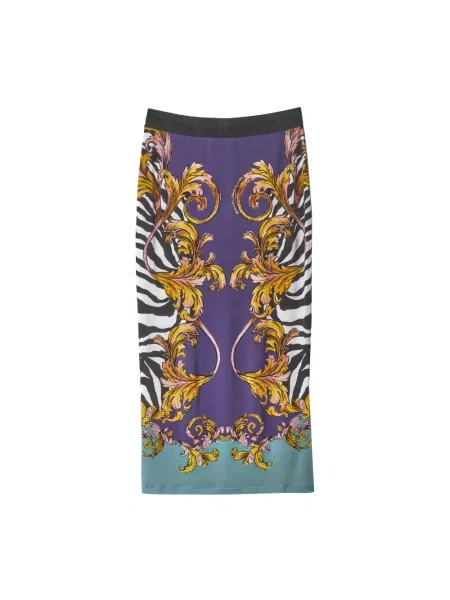 Długa spódnica jeansowa Versace Jeans Couture z organzy