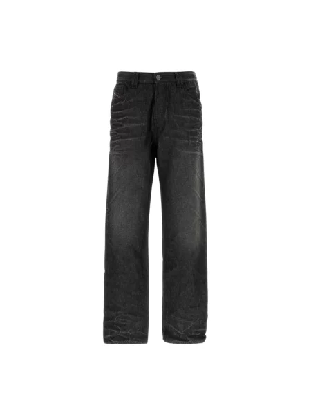 Jeansy straight leg Diesel czarne