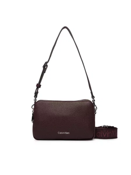 Calvin Klein Τσάντα Webbing 2X Strap Camera Bag Καφέ κόκκινο