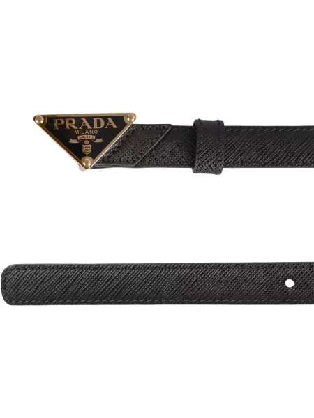 Pasek Prada skórzany czarny