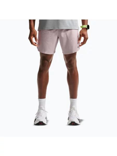 Pantaloni scurți de alergare pentru bărbați Nike Stride Dri-Fit Brief-Lined 7" particle rose roz