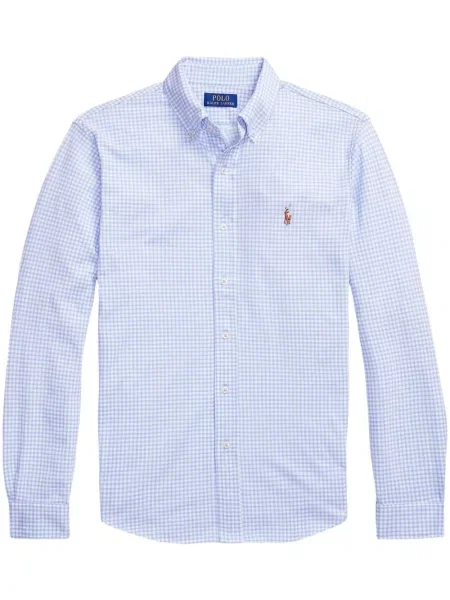 Αρκουδάκι polo Polo Ralph Lauren υφαίνω διαγωνίως με σχέδιο μπλε