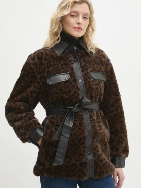 Яке Answear Lab преходен модел с уголемена кройка кафяво