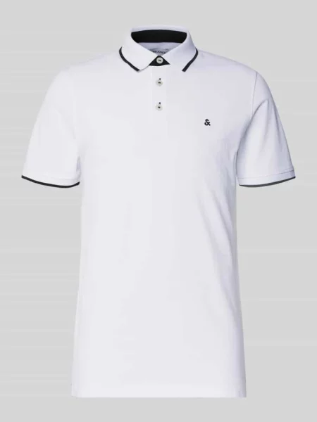 Koszulka polo o kroju regular fit z wyhaftowanym logo model ‘PAULOS’ Jack & Jones białe