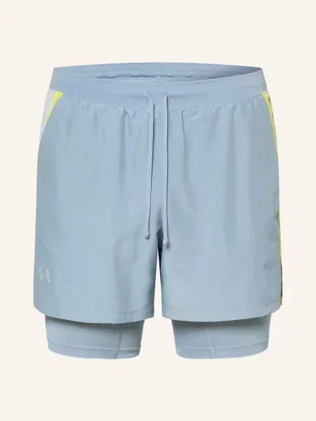 Under Armour Bežecké Šortky 2 V 1 Ua Launch tmavě / neonově žlutá modrá