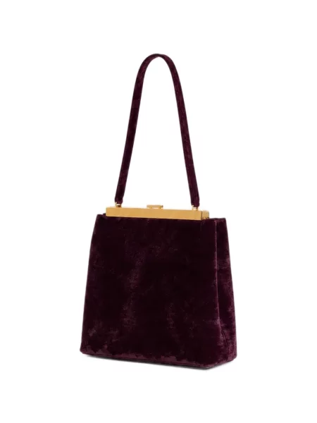Bársony kézitáska Alberta Ferretti lila