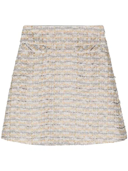 Fustă Shiatzy Chen din tweed gri