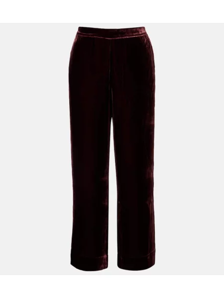 Pantaloni Asceno de catifea bordo