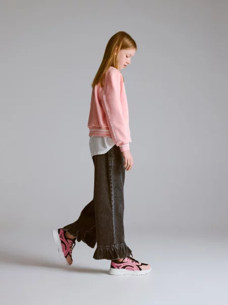 Reserved Джинси super wide leg сірий