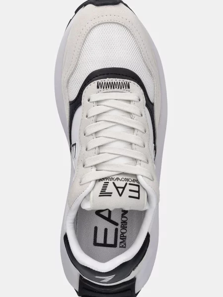 Sneakers tornacipő bőr hozzáadásával fehér