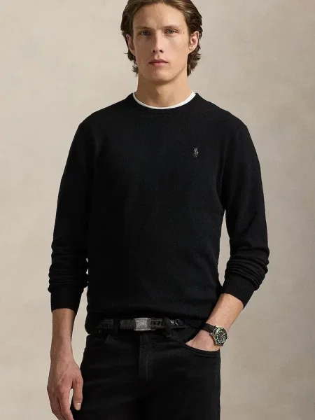 Polo Ralph Lauren pulover de lână negru
