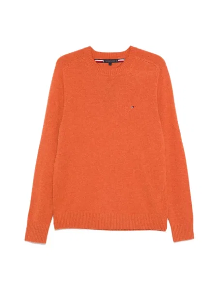 Sweter Tommy Hilfiger wełniany pomarańczowy