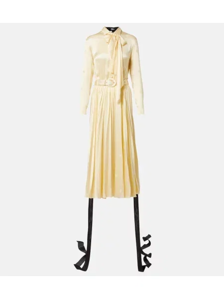 Rochie midi Balenciaga cu funde cu șireturi de mătase