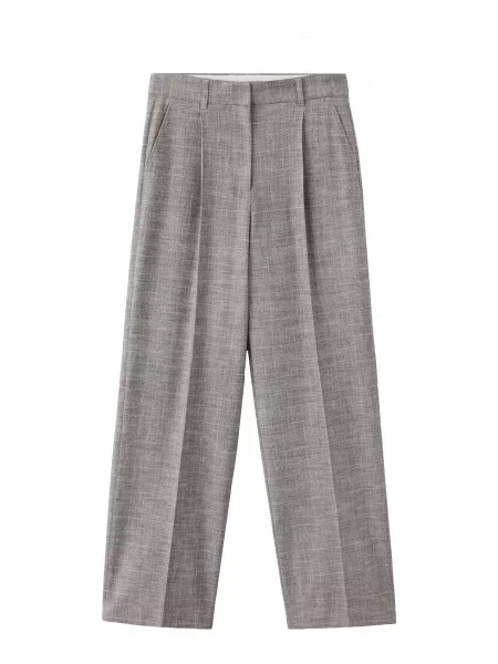 MANGO Pantaloni cutați CELIA maro alb