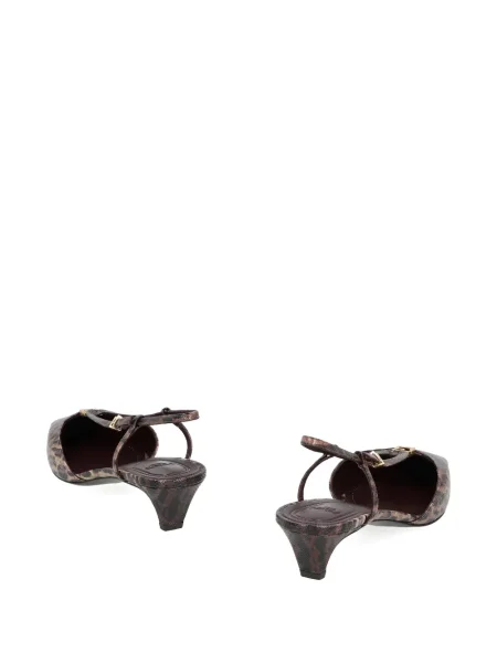 Pantofi cu toc Fendi cu imagine slingback maro