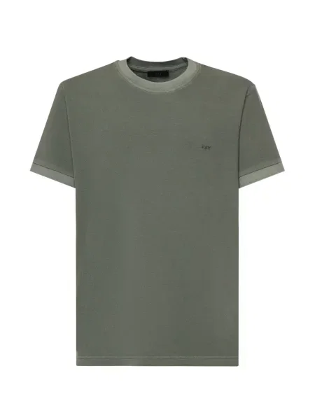 Tricou Fay cu broderie verde