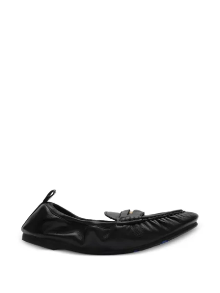 Bőr loafer Burberry fekete