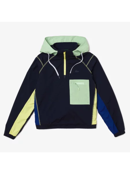 Lacoste Sweter Z Kolorowymi Akcentami granatowy