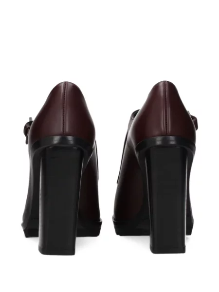 Pantofi cu toc Max Mara din piele cu cataramă maro