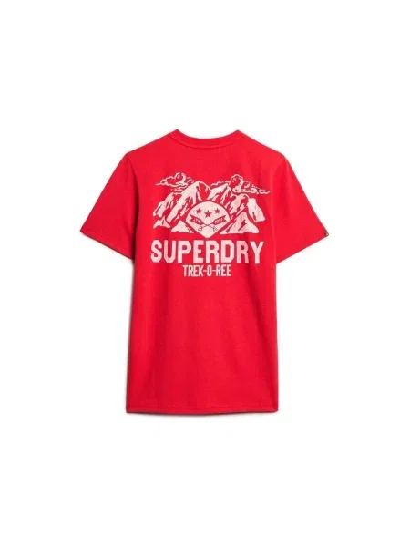 Wzorzysta koszulka Superdry Outdoor czerwona