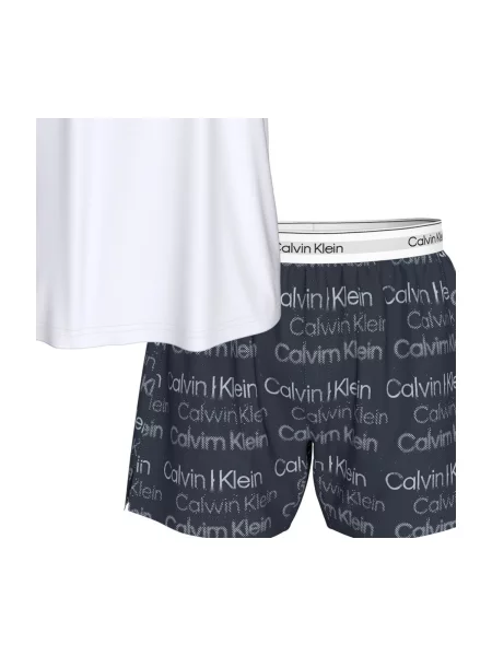 Nohavičky Calvin Klein Jeans popelín biela