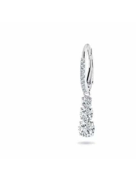 Swarovski Akcesoria Kobieta ONE SIZE Attract Kolczyki Okrągły Szlif Biały Rodowany Stilla szary
